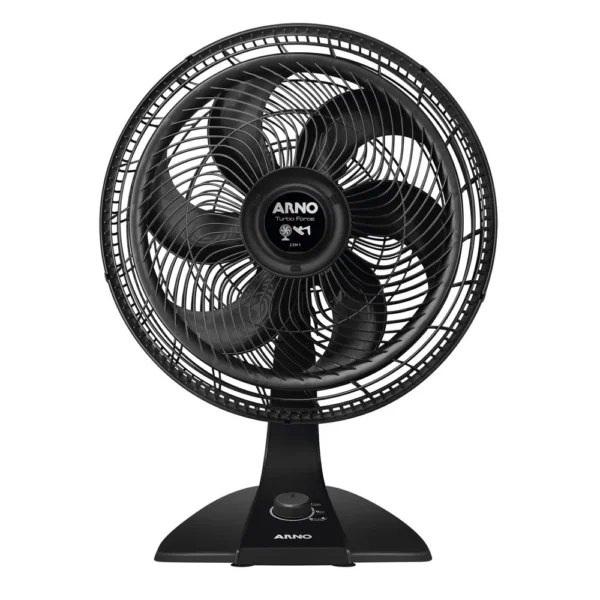 Ventilador 2 em 1 40cm Turbo Force Mesa ou Parede com 6 Pás e 3 Velocidades 126W Preto VF42 Arno