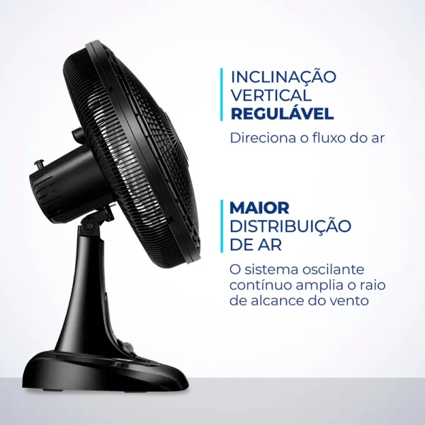 Ventilador de Mesa com 6 Pás Super Power Preto e Cinza 40CM - VSP-40-B - Mondial - Image 4