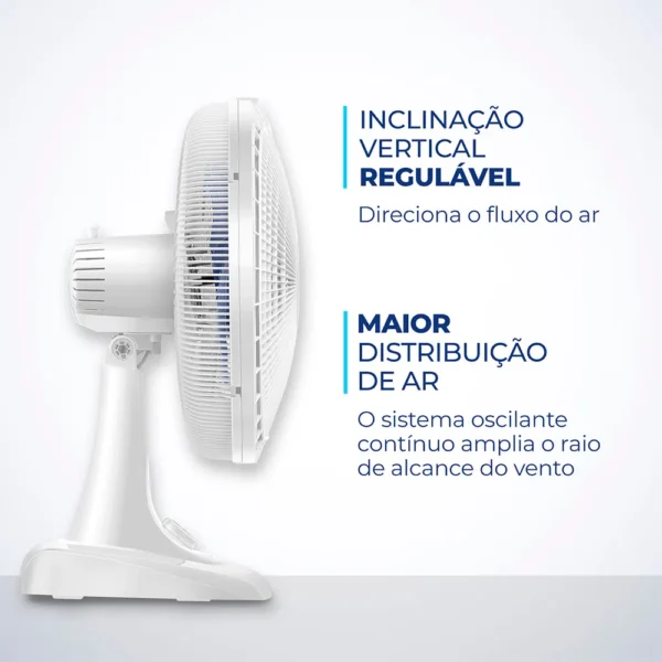 Ventilador de Mesa com 6 Pás Super Power Branco e Azul 40CM - VSP-40-B - Mondial - Image 4