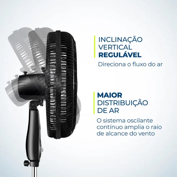 Ventilador Coluna com 8 Pás Preto e Cinza 40CM - VTX-40C-8P - Mondial - Image 5