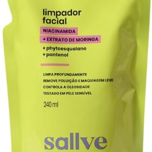 Sallve Refil Limpador Facial 240ml - Niacinamida, Extrato de Moringa