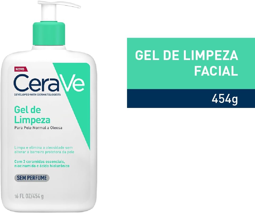CeraVe, Gel de Limpeza Facial para pele oleosa, com Ácido Hialurônico e Niacinamida, 454g - Image 3