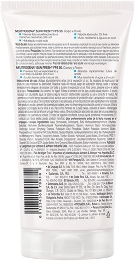 Neutrogena Sun Fresh Protetor Solar Corporal FPS 50, 120ml - Image 3