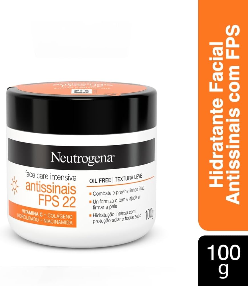 Neutrogena Hidratante Facial Antissinais Face Care Intensive FPS 22, 100g - Image 2