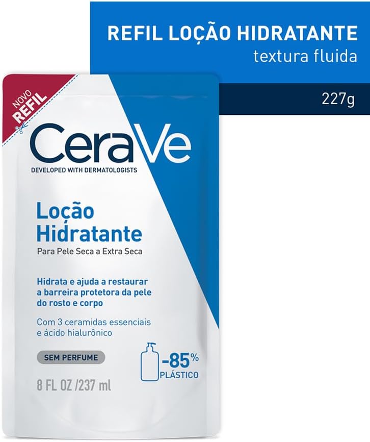 CeraVe, Loção Hidratante Corporal, com textura Fluida e Ácido Hialurônico 237g