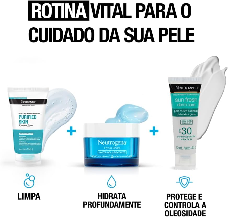 Neutrogena Sun Fresh Protetor Solar Facial Derm Care, Pele Oleosa, Sem/Com Cor, FPS 70, 40g - Image 17