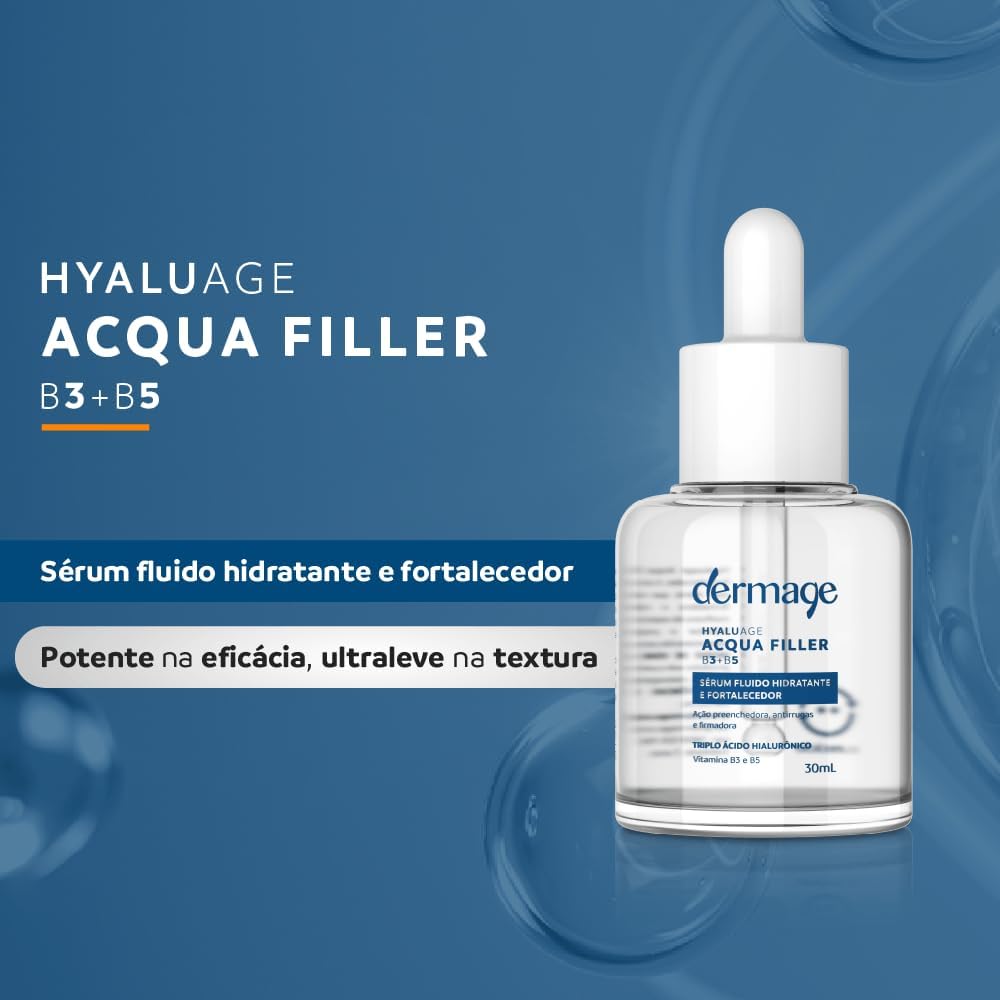 Sérum Fluido Hidratante e Fortalecedor Dermage Hyaluage Acqua Filler B3 + B5 (30ml) - Image 7