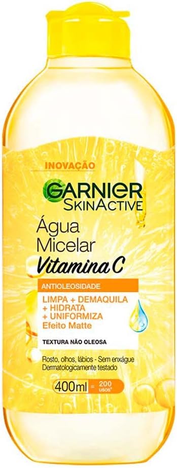 Garnier SkinActive, Água Micelar Antioleosidade com Vitamina C, 400ml