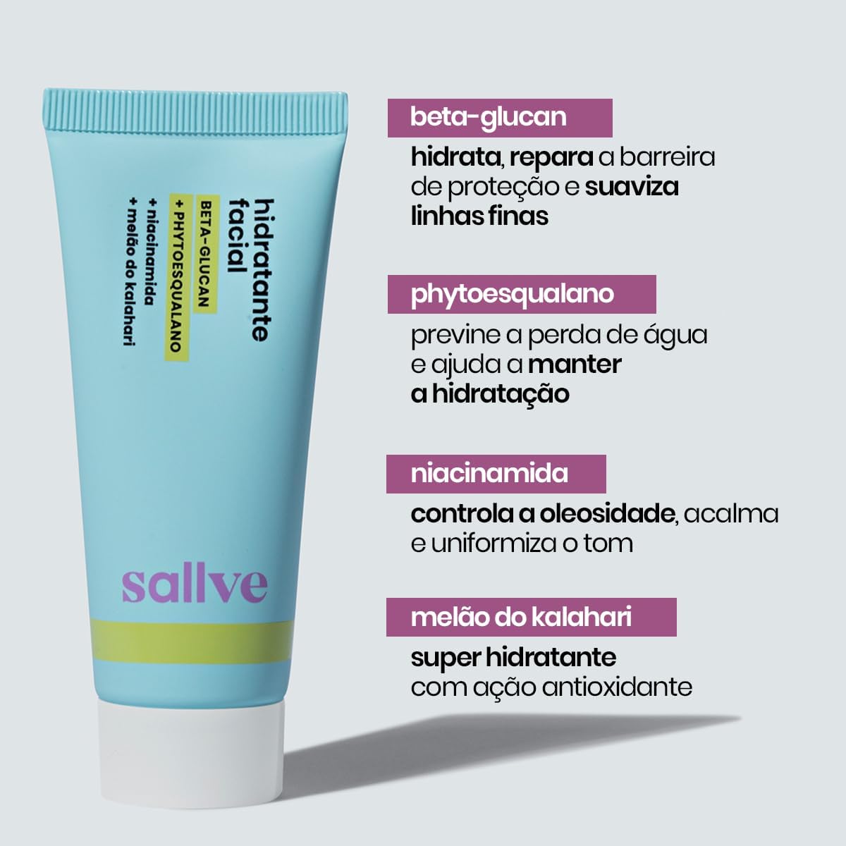 Sallve Hidratante Facial 40G - Beta-Glucan Phytoesqualano - Image 5