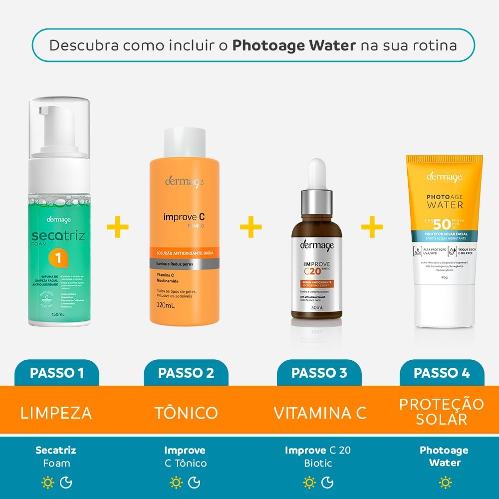 Photoage Water, Protetor Solar Incolor com FPS50 e PPD20, 40g - Image 5