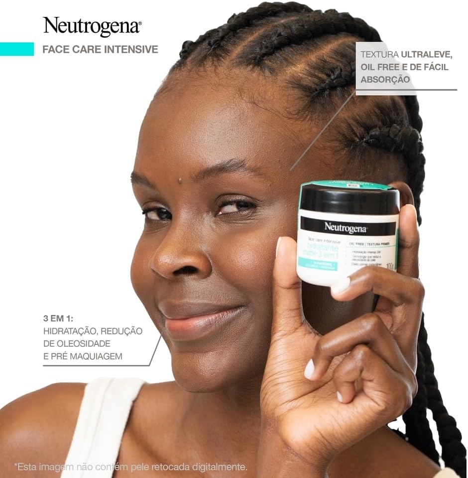 Neutrogena Hidratante Facial Matte 3 em 1 Face Care Intensive, 100g - Image 6