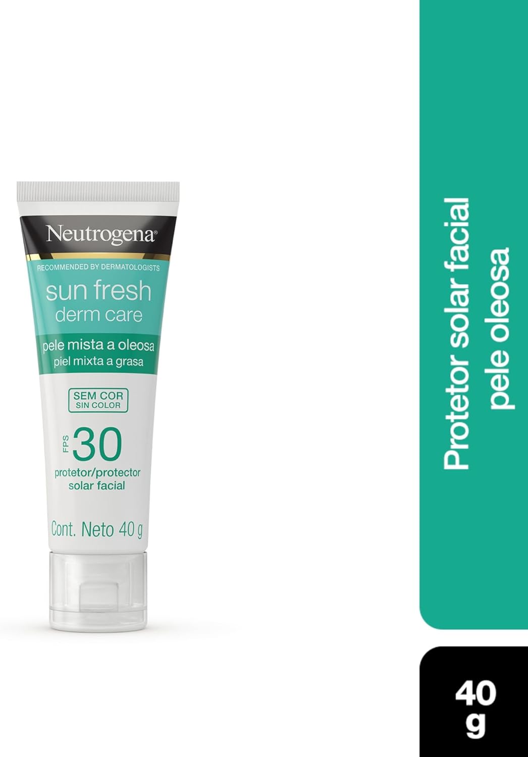 Neutrogena Sun Fresh Protetor Solar Facial Derm Care, Pele Oleosa, Sem/Com Cor, FPS 70, 40g - Image 11