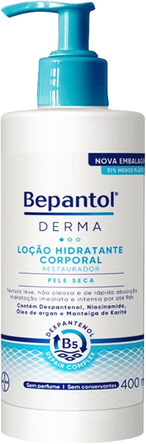 Bepantol Derma Hidratante Corporal, Restaurador para Pele Seca, 400ml