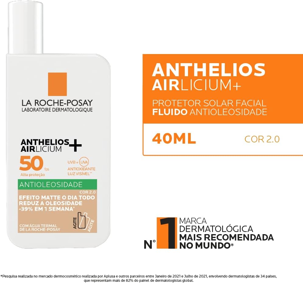 La Roche-Posay, Anthelios Airlicium, Protetor Solar Facial Antioleosidade com cor, 40g - Image 3
