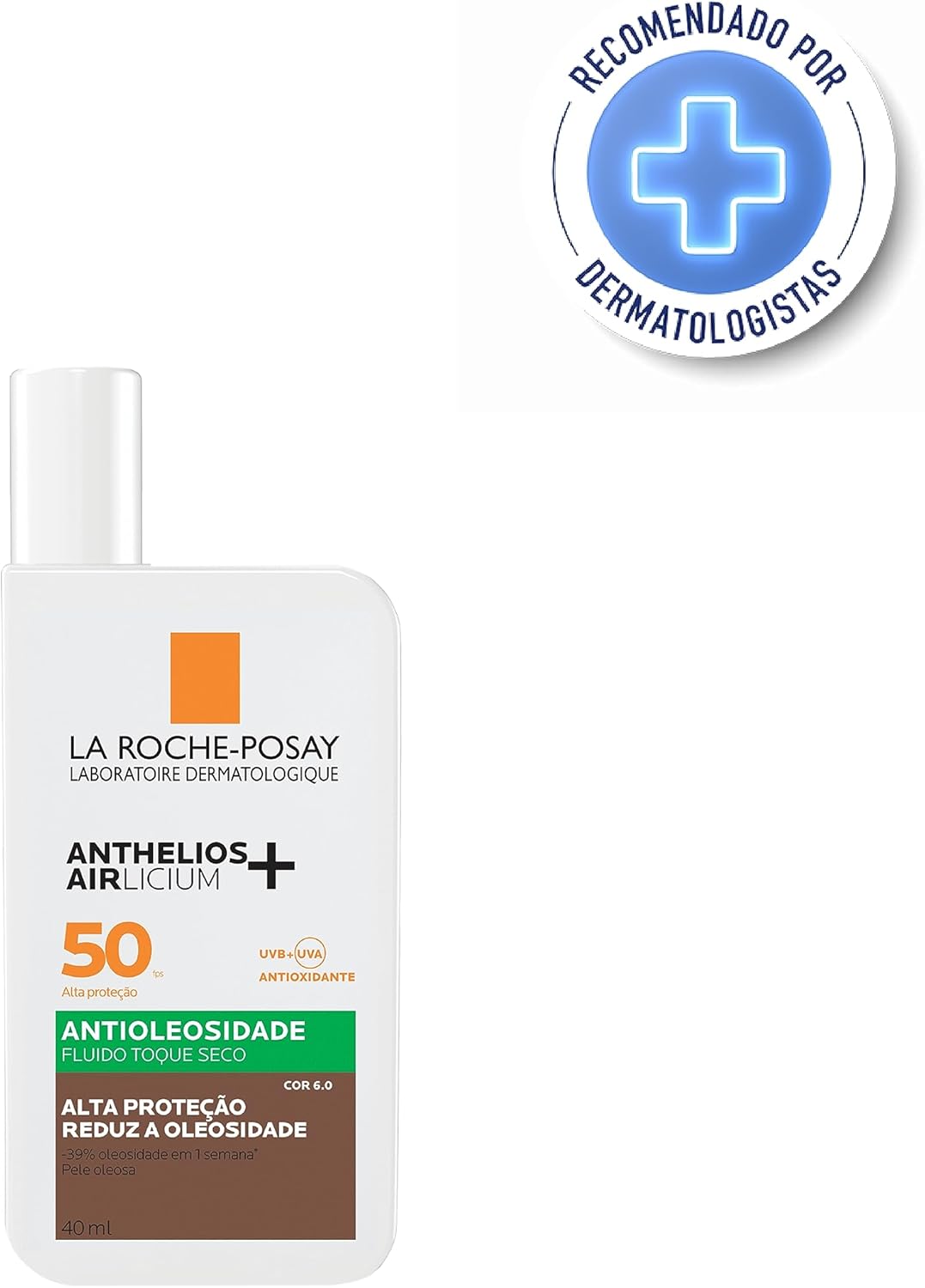 La Roche-Posay, Anthelios Airlicium, Protetor Solar Facial Antioleosidade com cor, 40g - Image 20