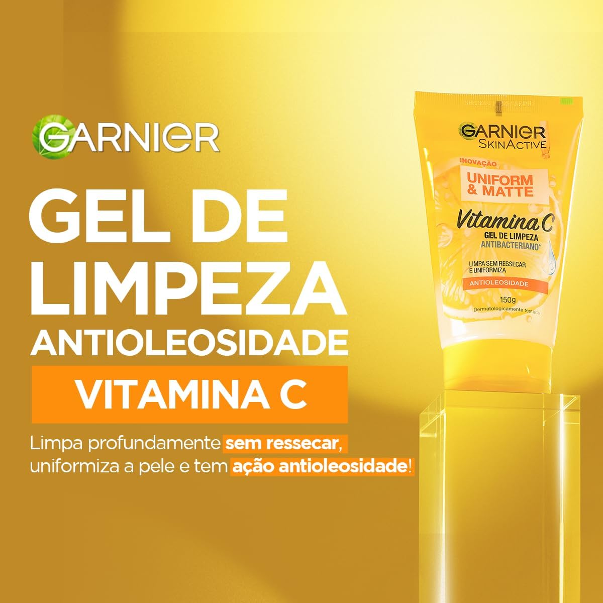 Gel de Limpeza Facial Antibacteriano Garnier Uniform & Matte Vitamina C, 150ml - Image 2
