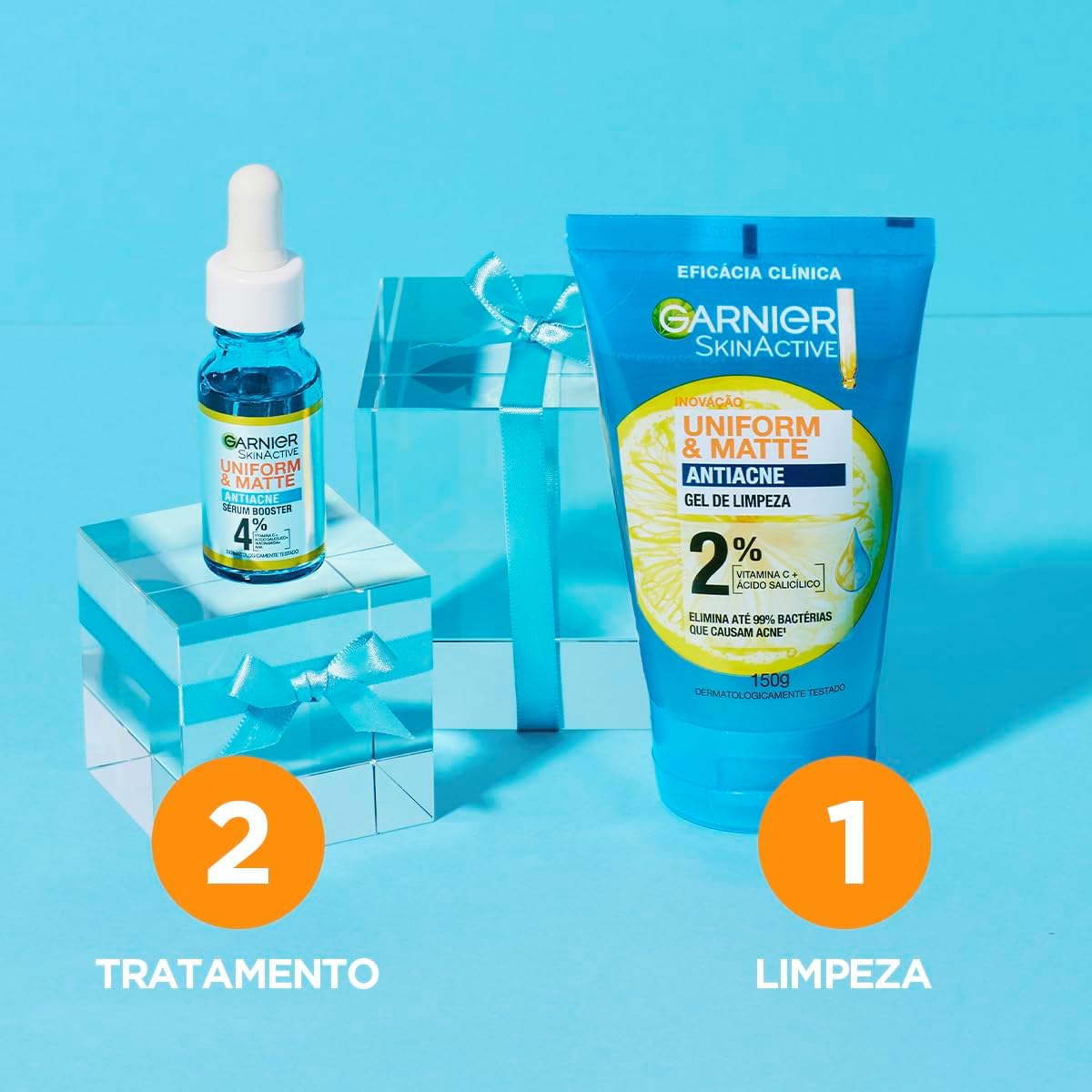 Garnier Uniform & Matte, Gel de Limpeza Facial com Ácido Salicílico e Vitamina C, 150g - Image 3