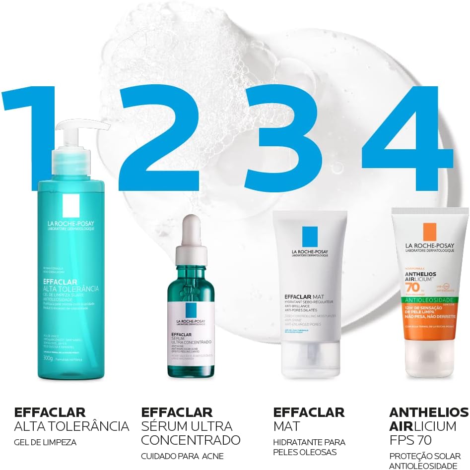 La Roche-posay Effaclar Gel Alta Tolerância. Pele Oleosa e Sensível. Caprylyl Glycol, Glicerina, PCA de Zinco. 300g - Image 7