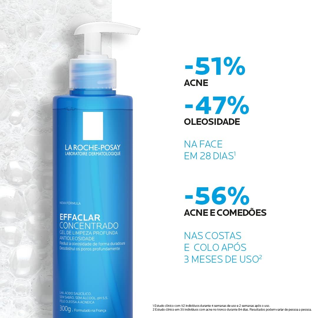 La Roche-Posay Effaclar Gel de Limpeza Facial Antiacne Concentrado com Ácido Salicílico, Zinco e LHA, 300ml - Image 4