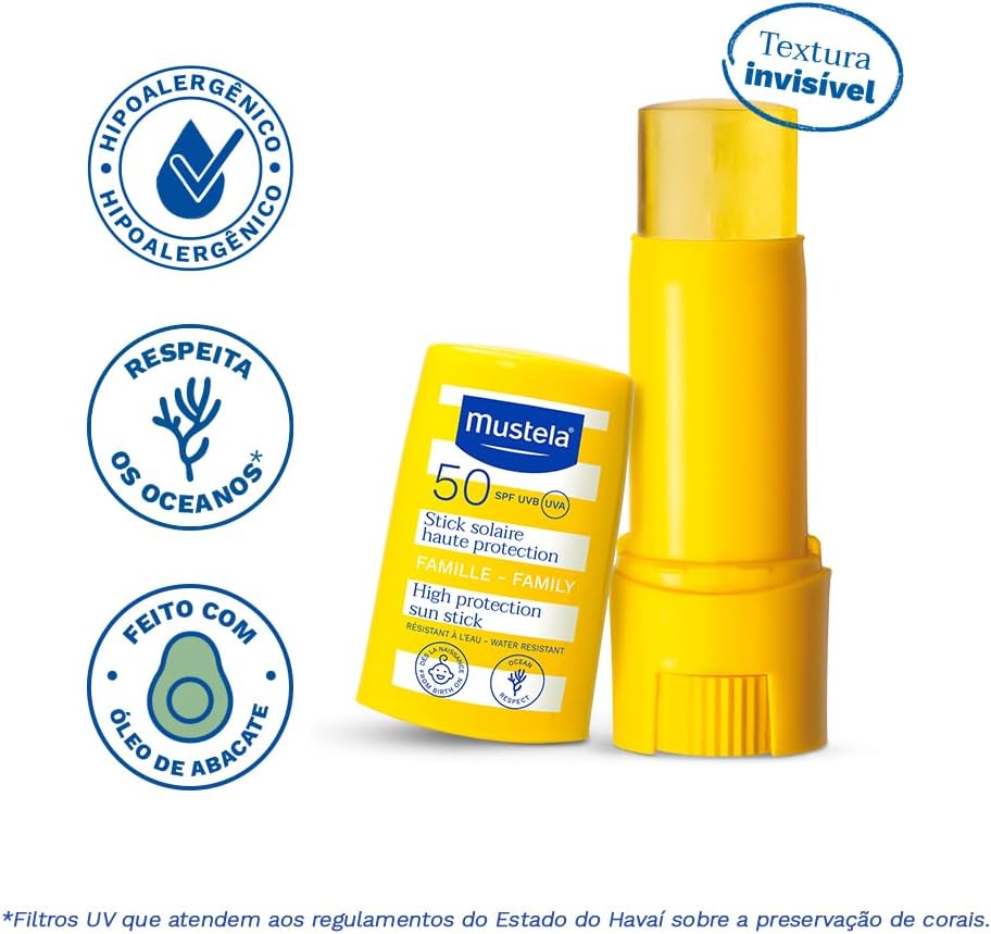 Mustela Protetor Solar Stick FPS 50 9ml - Filtro solar facial bastão - Image 4