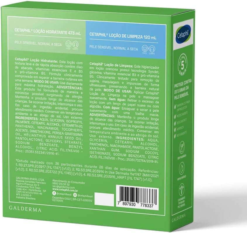 KIT COMPRE GANHE CETAPHIL LOÇÃO HIDRA 473ML + LOÇÃO LIMPEZA 120ML - Image 2