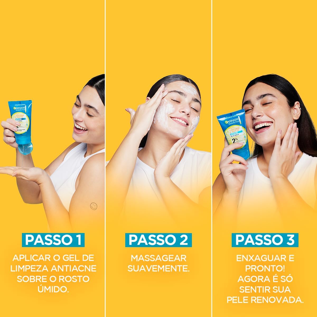 Garnier Uniform & Matte, Gel de Limpeza Facial com Ácido Salicílico e Vitamina C, 150g - Image 6