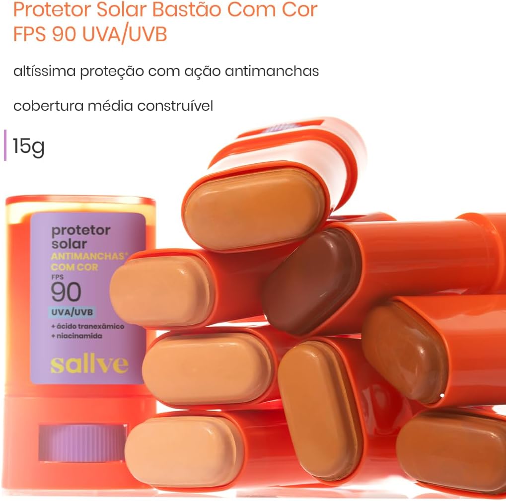 Sallve Protetor Solar Bastão Antimachas FPS 90 com Cor 2-15g - Image 3