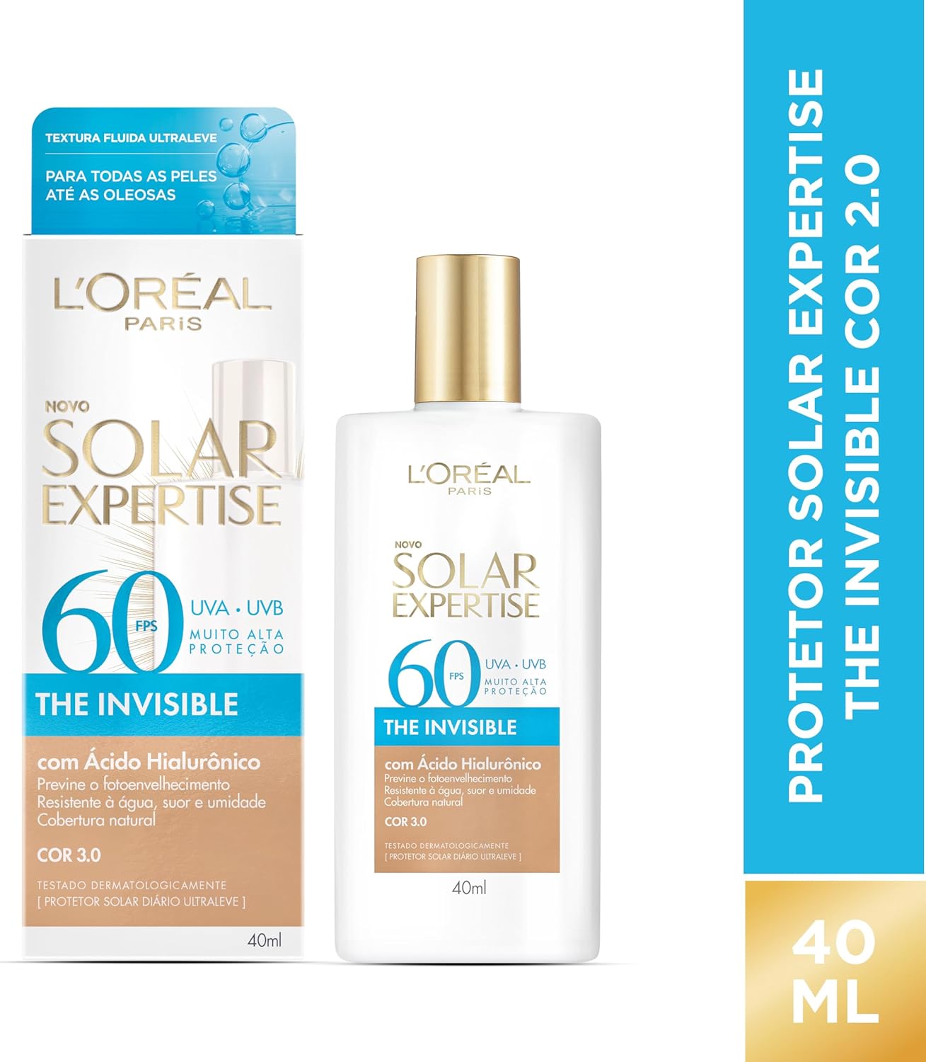L'Oréal Paris Solar Expertise, Protetor Solar Facial The Invisible Fluido FPS60, 40g - Image 10