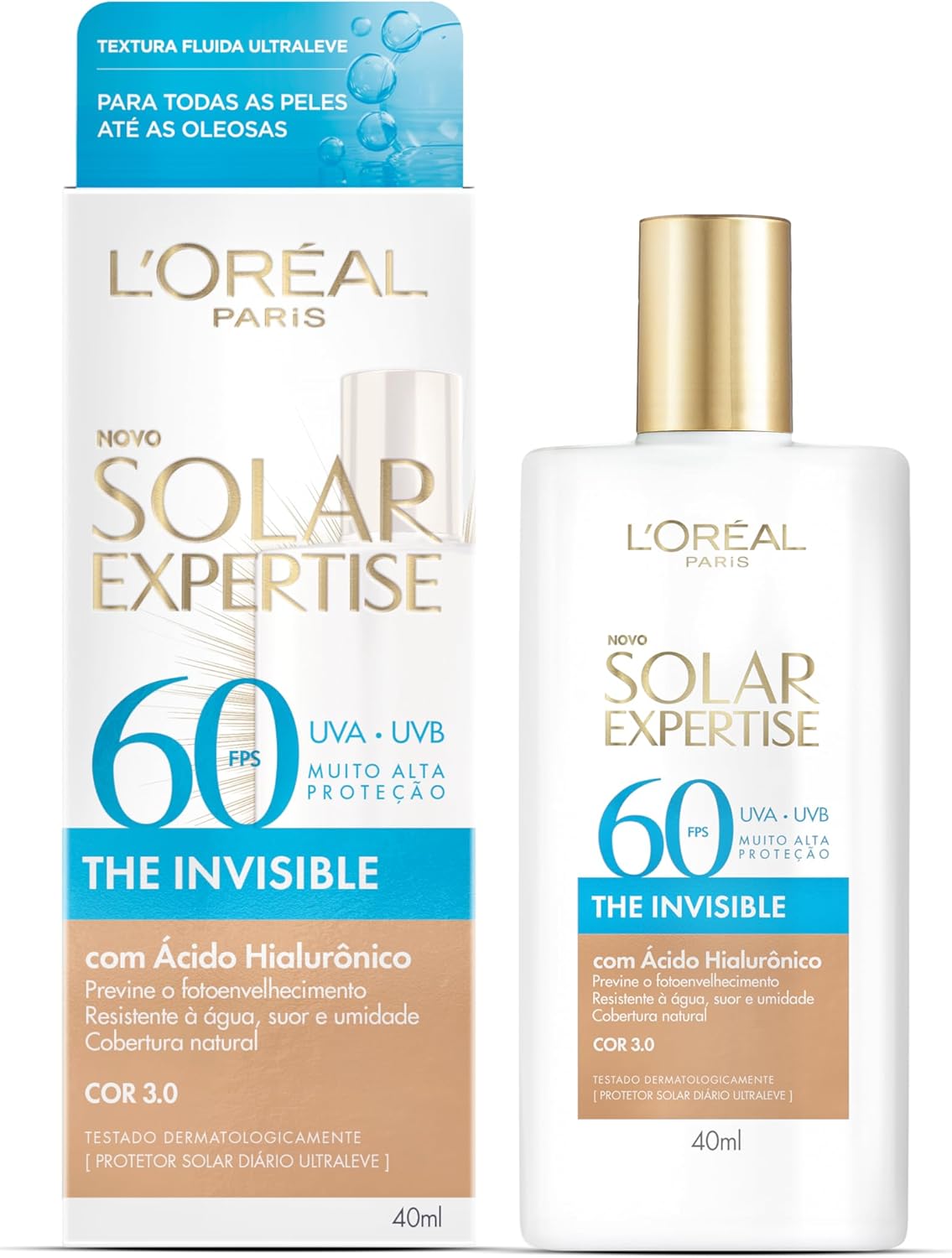 L'Oréal Paris Solar Expertise, Protetor Solar Facial The Invisible Fluido FPS60, 40g - Image 9