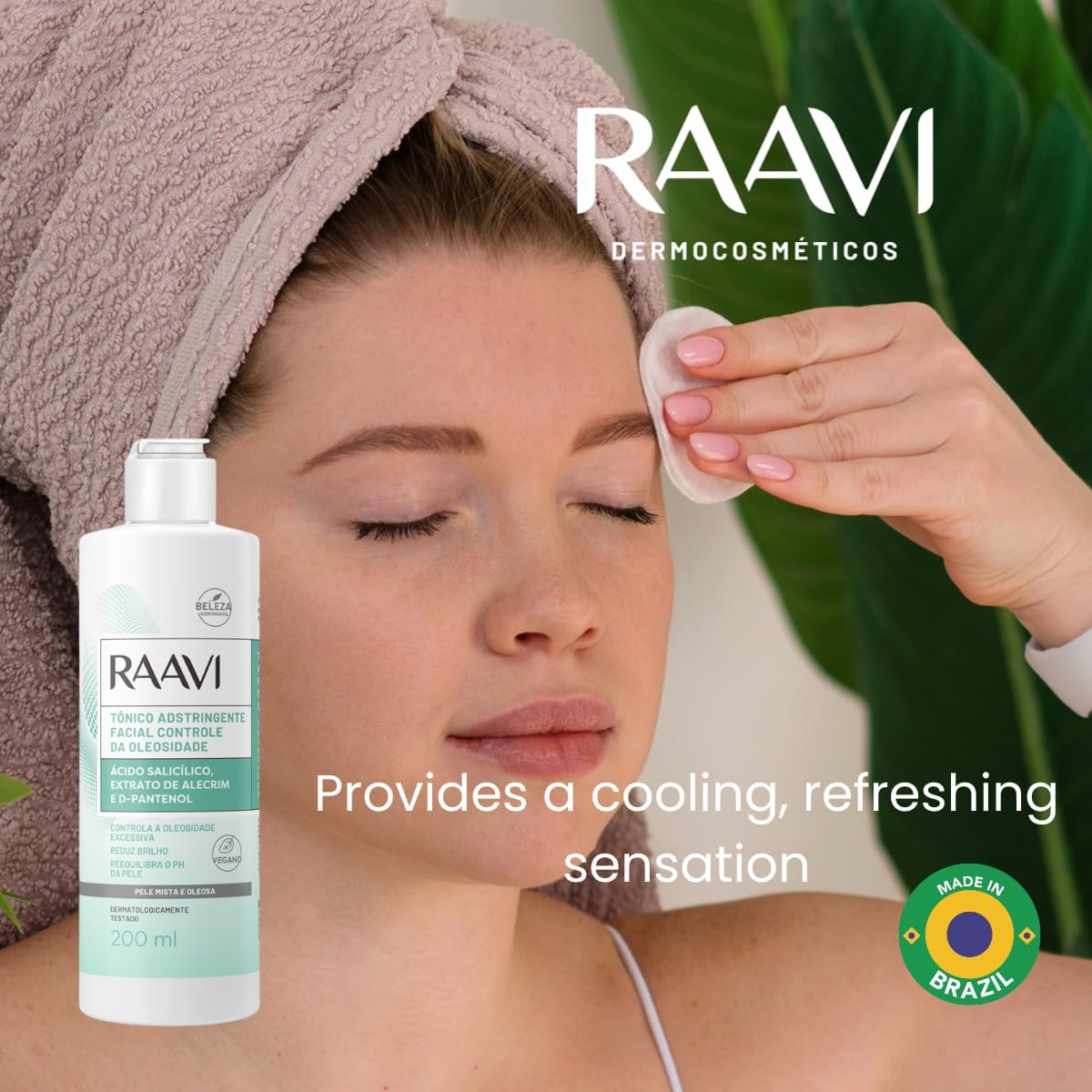 Raavi - Tônico Adstringente Facial Controle da Oleosidade Pele Mista e Oleosa 200ml - Image 6
