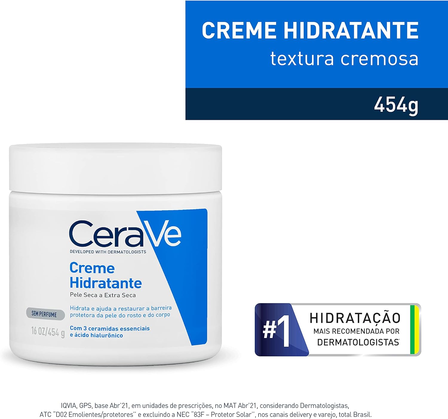 CeraVe Creme Hidratante Corporal, com 3 Ceramidas Essenciais e Ácido Hialurônico, 453g - Image 3
