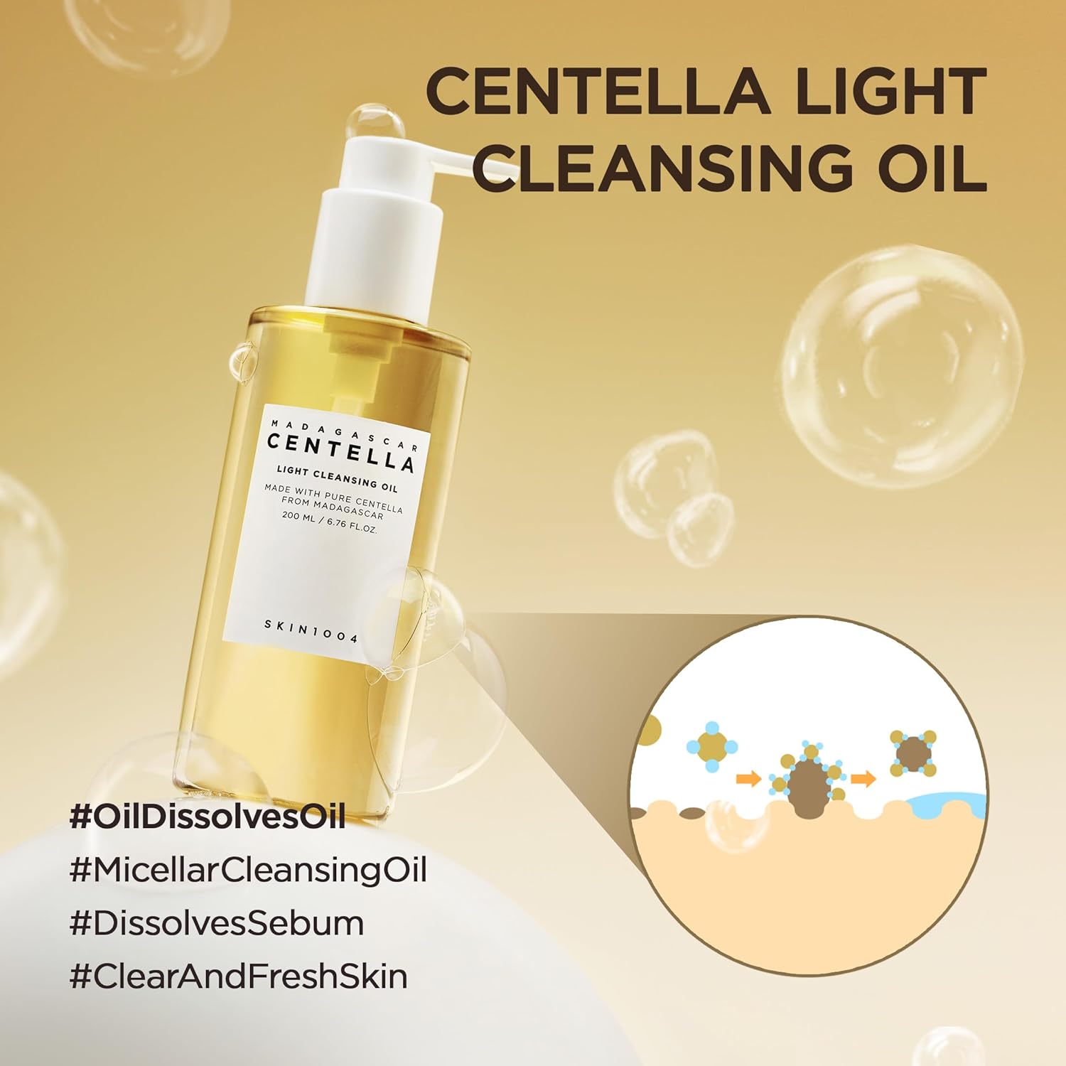 SKIN1004 Madagascar Centella Light Cleansing Oil 6.76 fl.oz, 200ml - Image 2