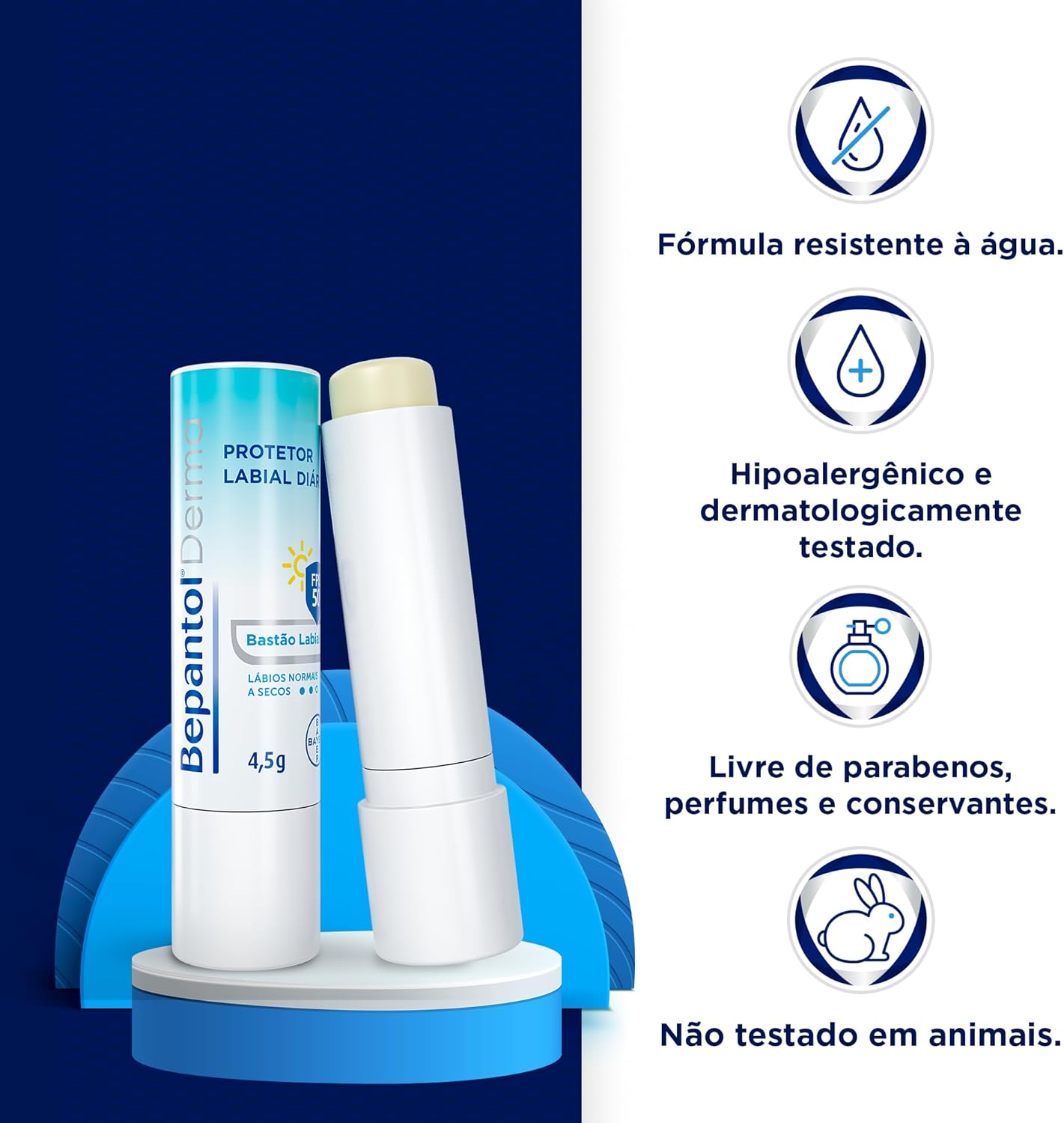 Bepantol Derma Protetor Labial Diário, Hidratante Labial FPS 50, 4,5g - Image 3