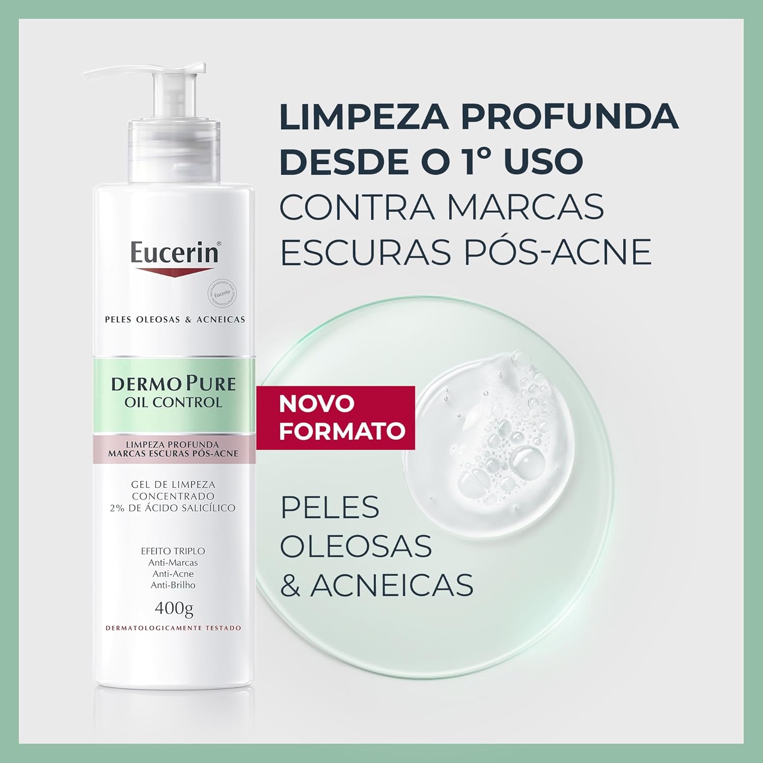 EUCERIN Gel de Limpeza Facial AntiAcne DermoPure Concentrado 400ml - Image 2