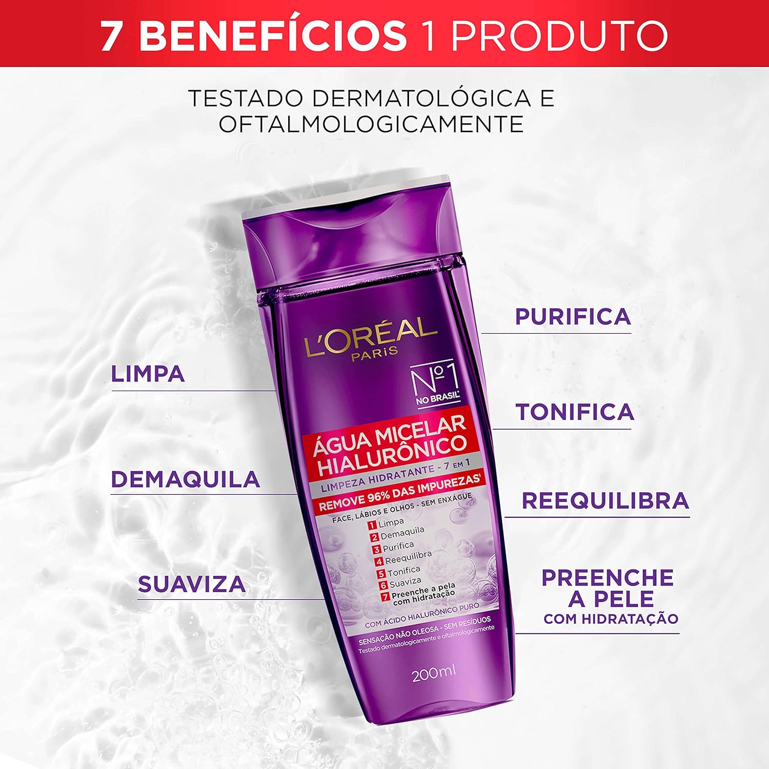 Sameriver L'Oréal Paris Hialurônico - Água Micelar 200Ml - Image 2