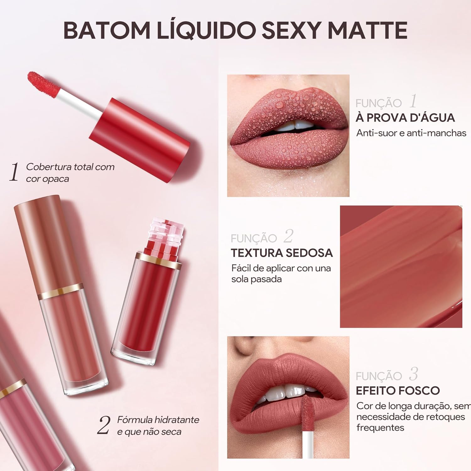 Batom Lip Liner Conjunto Batom liquido | Conjunto de Lápis para Lábios Matte 12 Cores - Image 7