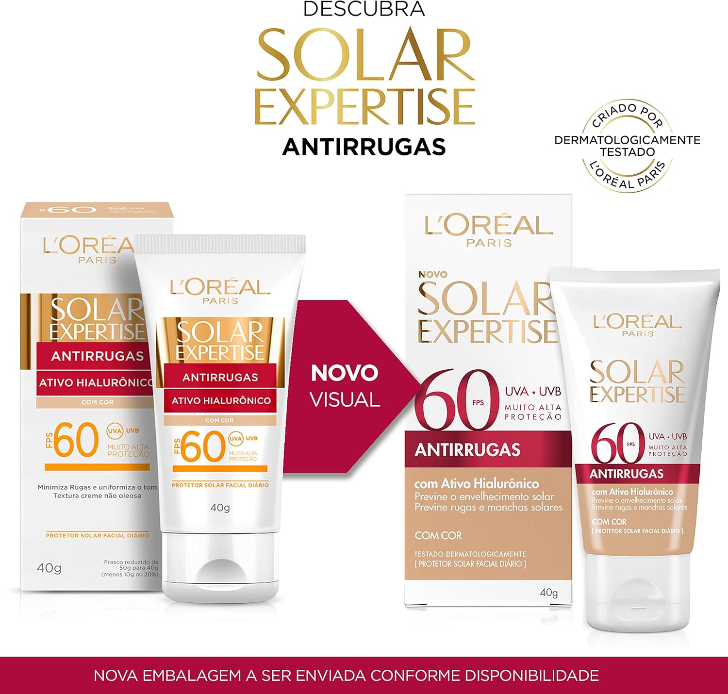 Protetor Solar Facial L'Oréal Paris Solar Expertise Antirrugas Fps 60, 40G - Image 3