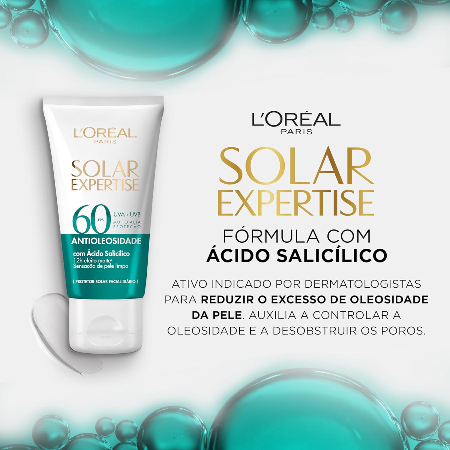 L'Oréal Paris Solar Expertise Protetor Solar Facial Antioleosidade FPS60, 40g - Image 3