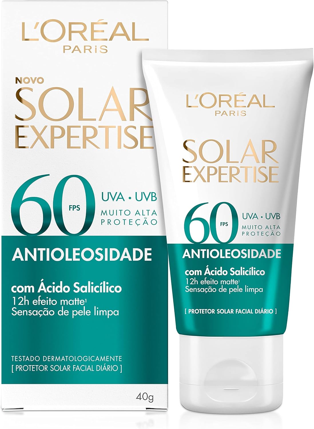 L'Oréal Paris Solar Expertise Protetor Solar Facial Antioleosidade FPS60, 40g