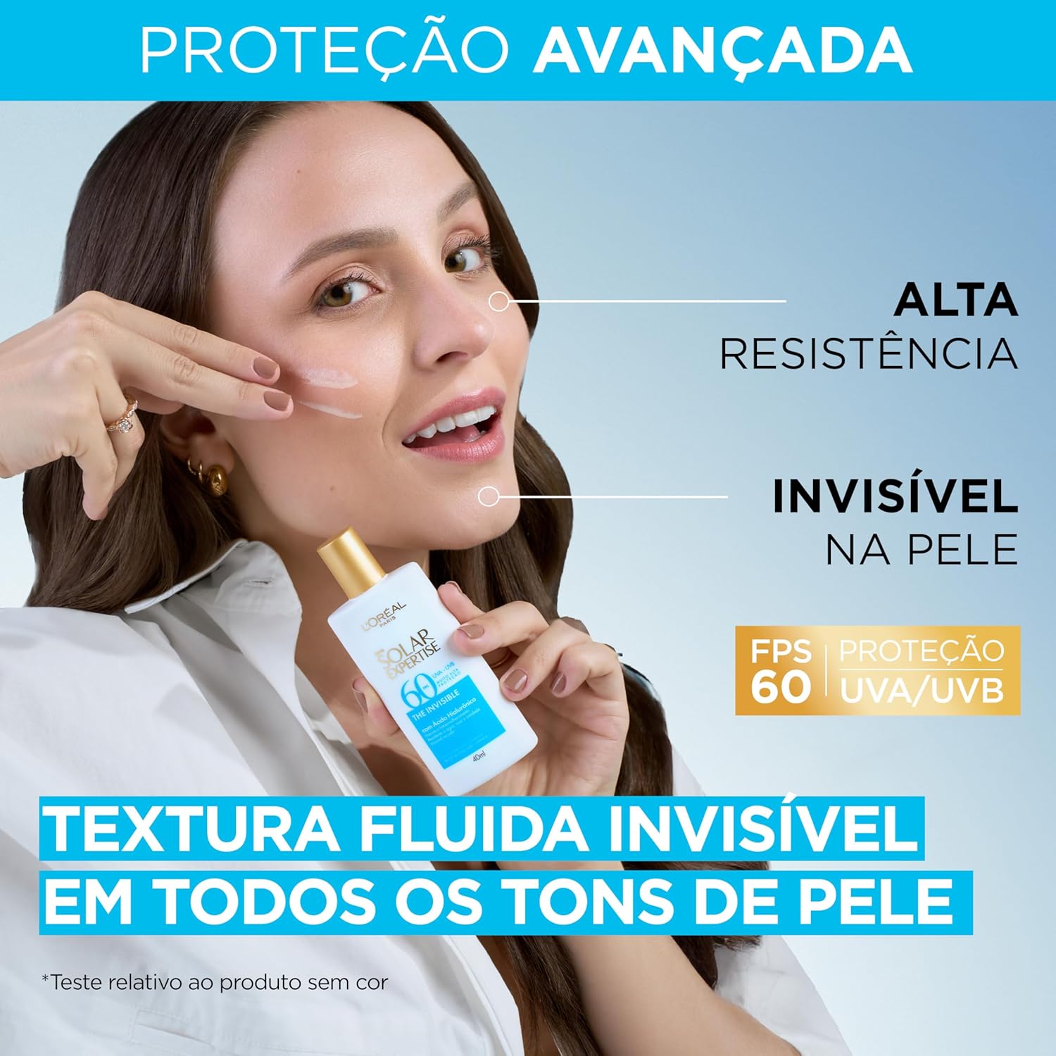 L'Oréal Paris Solar Expertise, Protetor Solar Facial The Invisible Fluido FPS60, 40g - Image 3