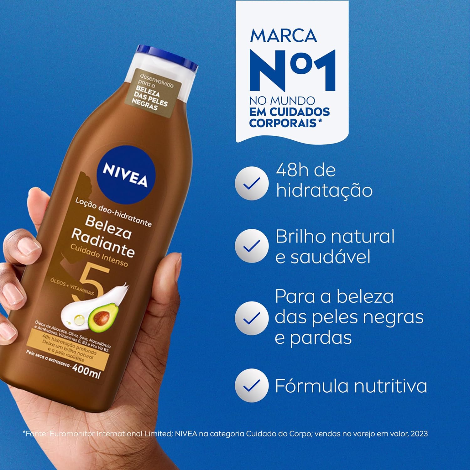 NIVEA Hidratante Desodorante Beleza Radiante Cuidado Intenso 400ml - Image 2