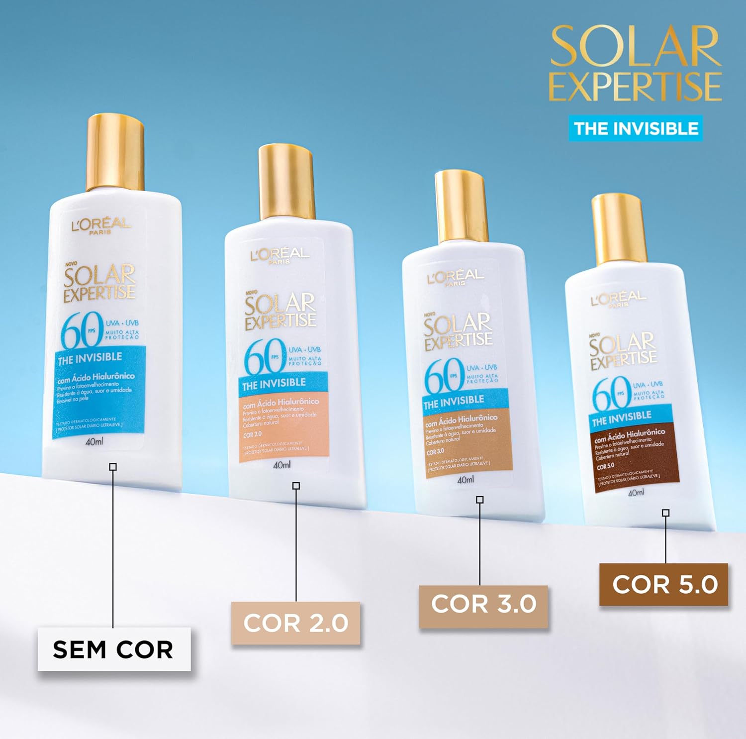 L'Oréal Paris Solar Expertise, Protetor Solar Facial The Invisible Fluido FPS60, 40g - Image 7