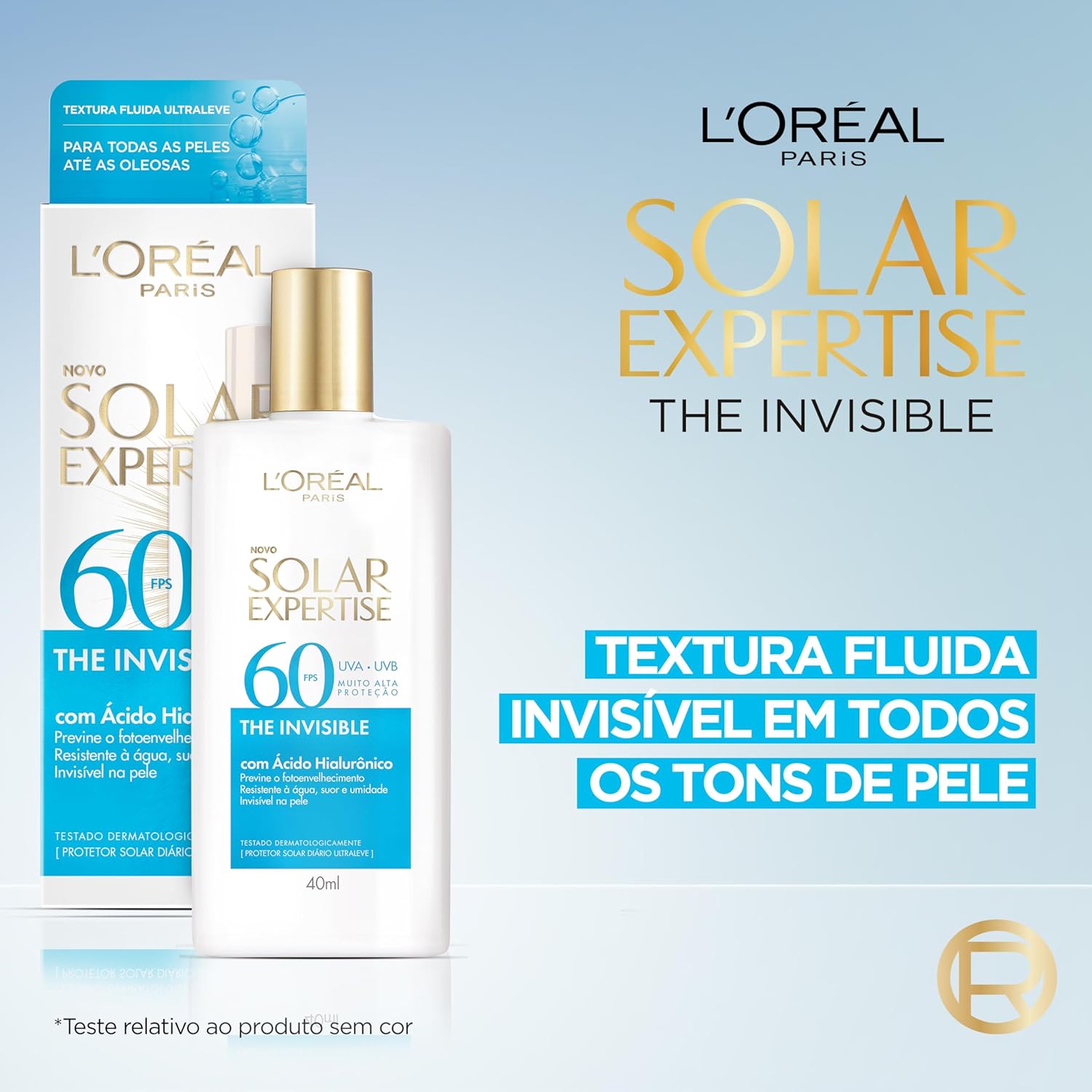 L'Oréal Paris Solar Expertise, Protetor Solar Facial The Invisible Fluido FPS60, 40g - Image 8