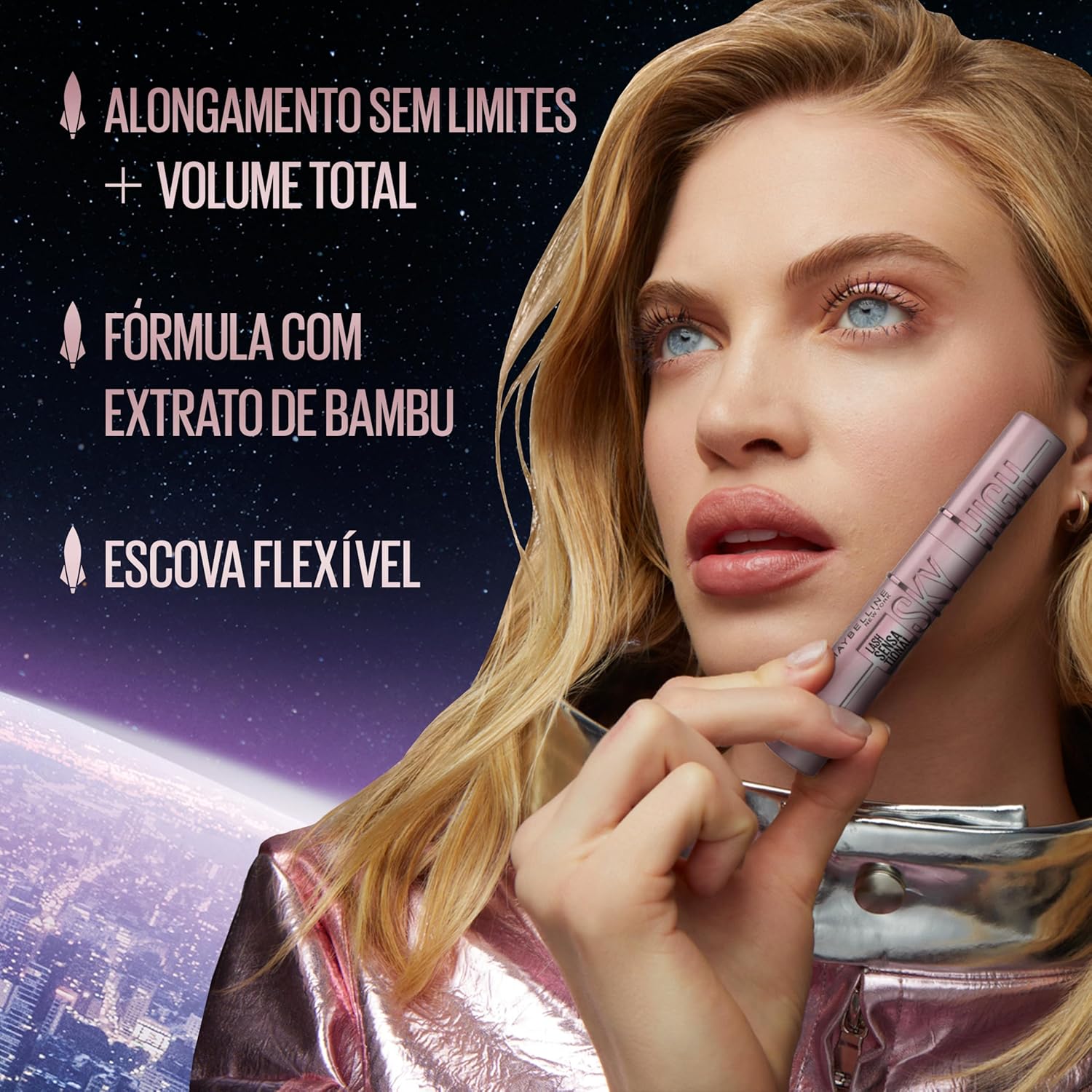 Maybelline Ny Máscara de Cílios Lash Sensational Sky High À Prova D'Água, Preto 7,2ml - Image 2